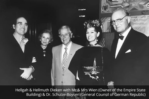 Hellmuth Dieken im Empire State Building Hellmuth und Hellgah Dieken mit Prominenten im Empire States Building